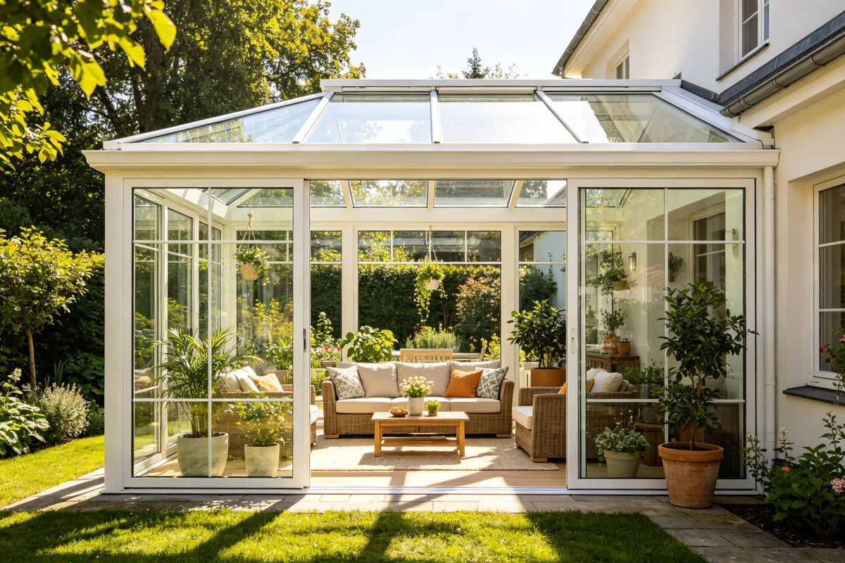 Sunroom with a comfortable leisure space